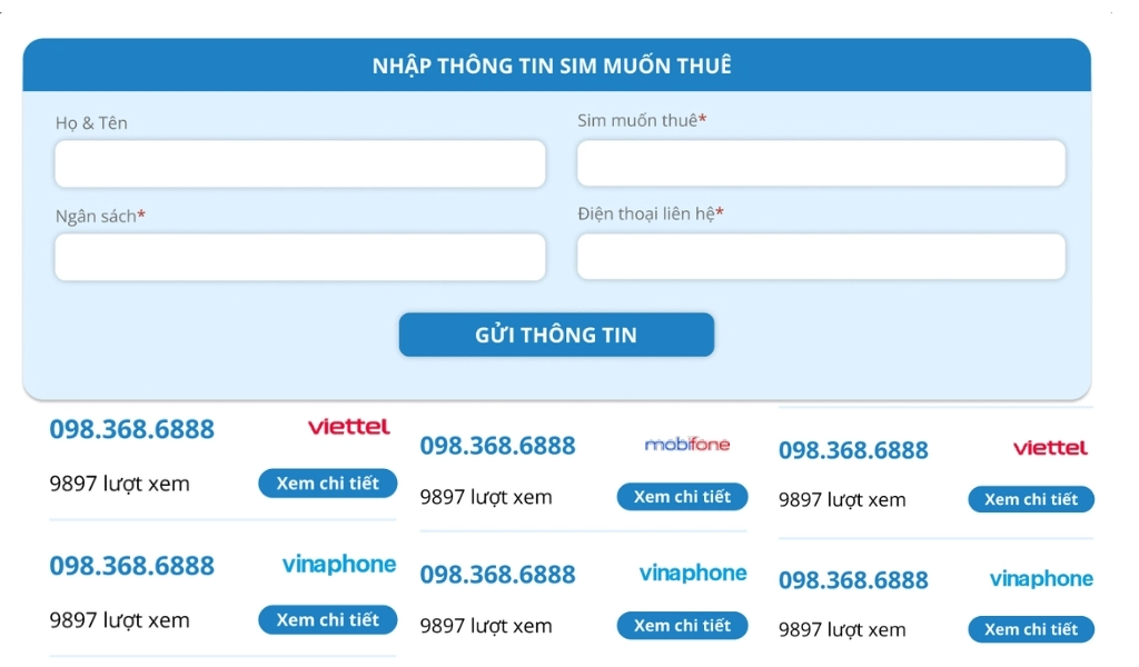 Thuê sim số đẹp nhanh chóng dễ dàng tại VinaSim
